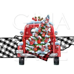 JSDART Camion Rouge Voiture Arbre de Noël Vintage Vieux Vacances