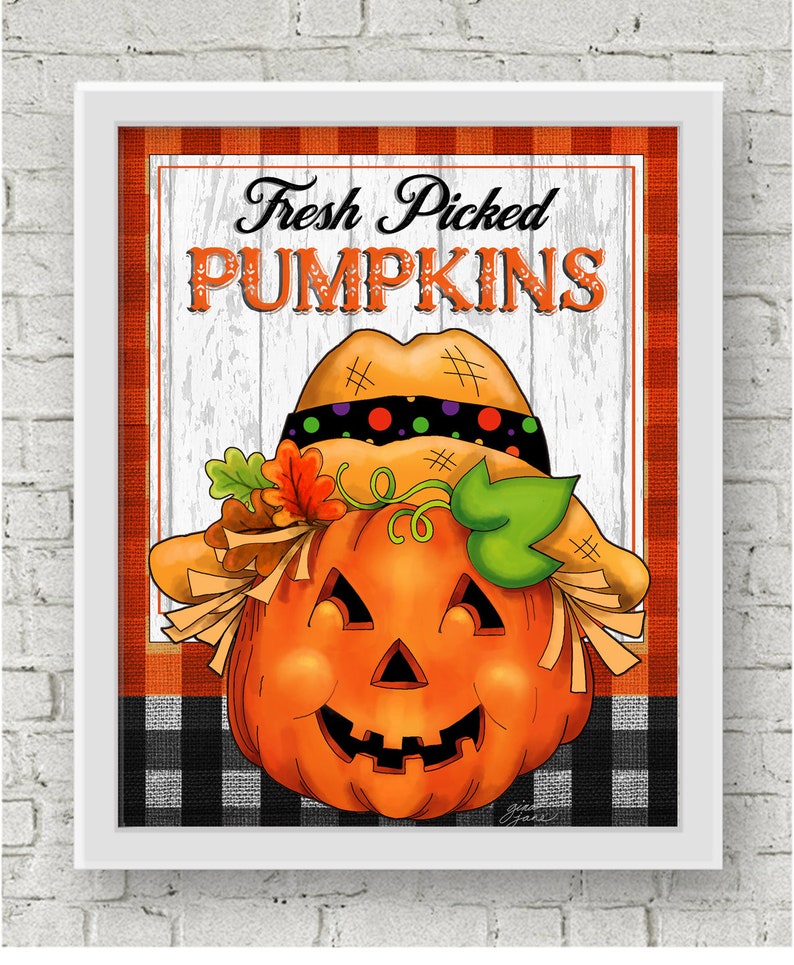 Fresh Picked Pumpkins Sign Digital Download Farmhouse Decor | Etsy