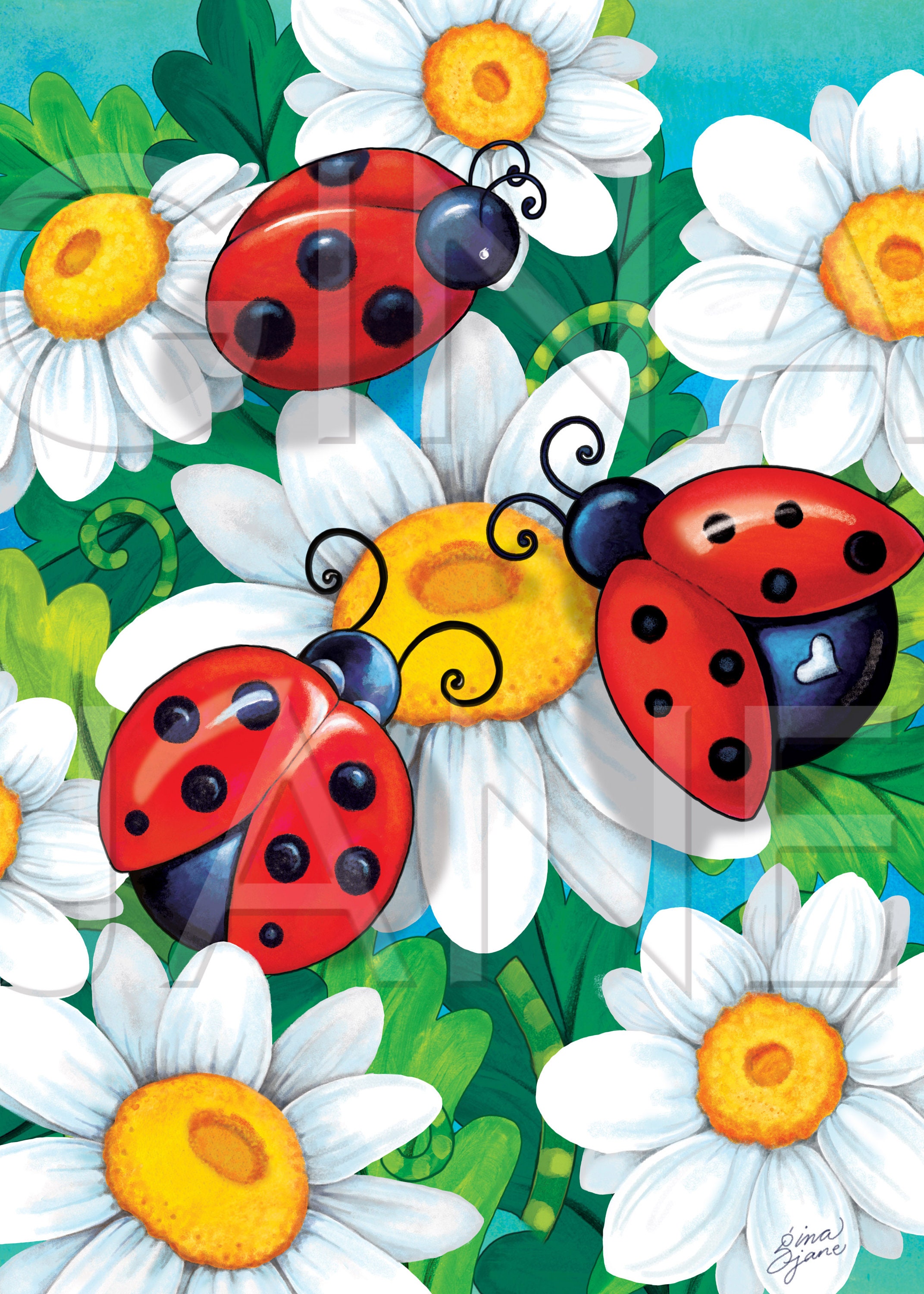 Lady Bug Daisies Spring Decor DIY | Welcome Spring DIY Wreath Printable ...