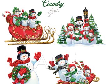 Schneemann PNG Clipart | Snow Country Grafiken 2019 von der Professionellen Künstlerin Gina Jane