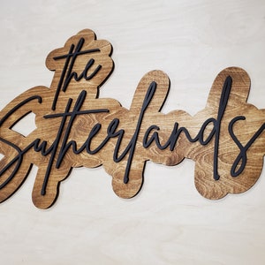 Layered Wooden Backdrop Sign  | Wood Last Name Sign | Wedding Guest Book| Wedding Backdrop Sign| Wedding Last Name Sign| Large Wooden Sign