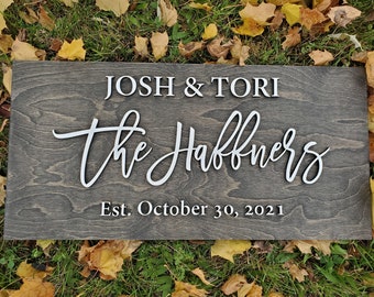 Custom Wooden Sign | Unique Anniversary Gift| Personalized Wedding Shower Gift| Wooden Gift For Anniversary| Family Name Sign