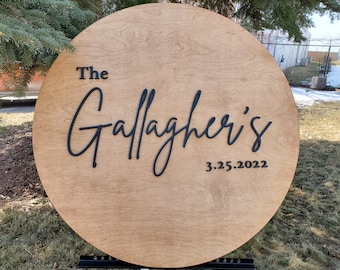 Wooden Guest Book Alternative | Rustic Family Name Sign | Wedding Guestbook Alternative | Family Name Wood Sign | 3D Custom Last Name Sign