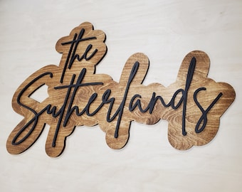 Layered Wooden Backdrop Sign  | Wood Last Name Sign | Wedding Guest Book| Wedding Backdrop Sign| Wedding Last Name Sign| Large Wooden Sign