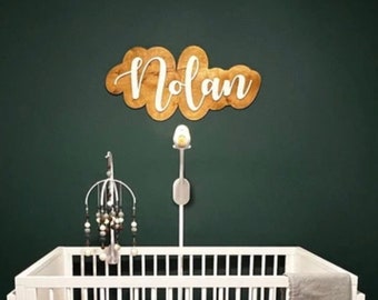 Baby Name Sign for Nursery | Name Sign Above Crib | Name Sign | Custom Baby Name Cutout | Layered Baby Name Sign |Custom Nursery Name Cutout