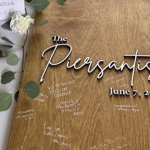 Rectangle Wedding Guestbook, Personalized Wooden Guestbook, Guestbook Alternative, Wood Guestbook, Rustic Wedding Sign, Family Name Sign