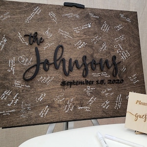 Alternative Wedding Guest Book | Rectangle Guestbook | Wedding Guestbook Sign | Custom Wedding Guestbook Sign | Family Name Sign