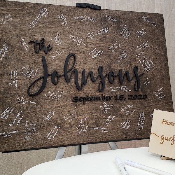 Alternative Wedding Guest Book | Rectangle Guestbook | Wedding Guestbook Sign | Custom Wedding Guestbook Sign | Family Name Sign