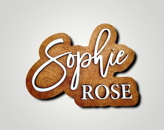Nursery Name Sign | Name Sign Above Crib | Wooden Name Sign | Custom Name Sign | Baby Name Cutout | Layered Name Sign |Double Baby Name Sign