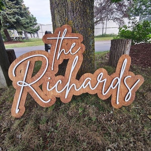 Wooden Name Sign | Layered Name Sign | Custom Name Wood Sign | Backdrop Sign For Wedding | Large Wedding Sign | Wedding Photo Booth Sign