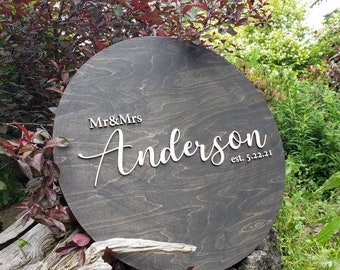 Wedding Guestbook Alternative | Rustic Family Name Sign | Wooden Guest Book Alternative | Family Name Wood Sign | 3D Custom Last Name Sign