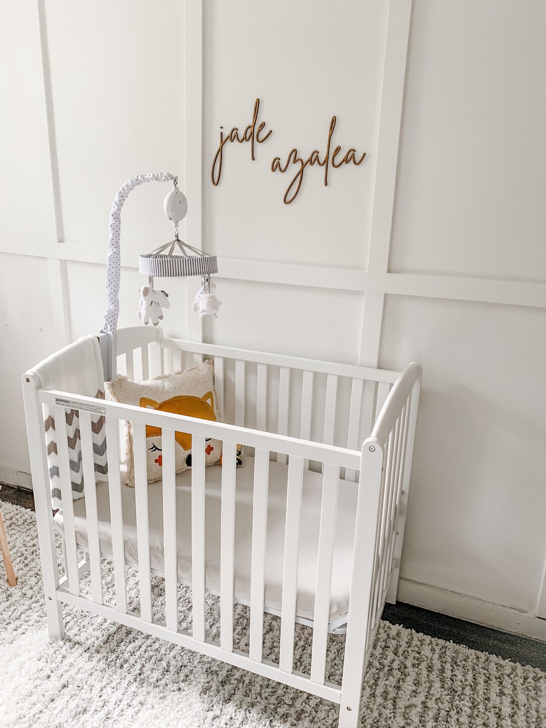 Baby Name Cutout for Nursery Above the Crib Name Sign First and Middle