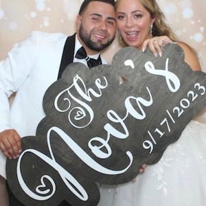 Layered Wooden Backdrop Sign | Wood Family Name Sign | Wedding Guest Book| Wedding Backdrop Sign | Wedding Last Name Sign bild 7