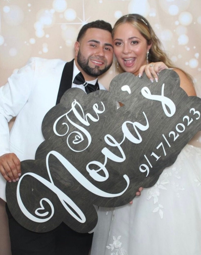 Layered Wooden Backdrop Sign | Wood Family Name Sign | Wedding Guest Book| Wedding Backdrop Sign | Wedding Last Name Sign bild 7