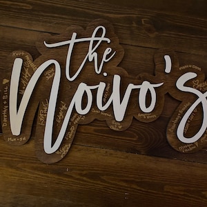 Layered Wooden Backdrop Sign | Wood Family Name Sign | Wedding Guest Book| Wedding Backdrop Sign | Wedding Last Name Sign bild 9