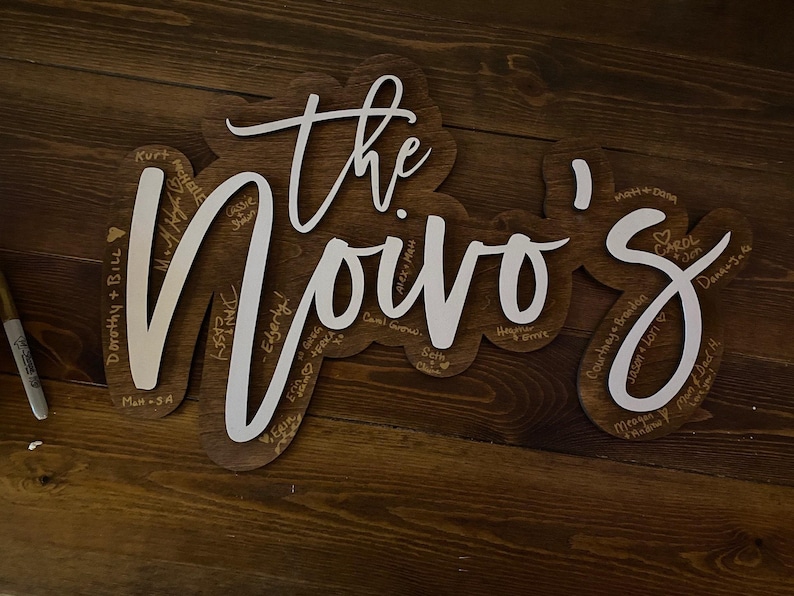 Layered Wooden Backdrop Sign | Wood Family Name Sign | Wedding Guest Book| Wedding Backdrop Sign | Wedding Last Name Sign bild 9
