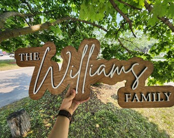 Custom Layered Wood Name Sign | 3D Raised Letter Family Decor