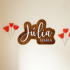 Double Baby Name Sign For Nursery Boy/Girl | Custom Name Sign | Layered Name Signs | Newborn Boy/Girl Large Name Signs | Baby Shower Gift