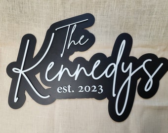 Custom Layered Wood Name Sign | 3D Raised Letter Backdrop Decoration (est. 2023)