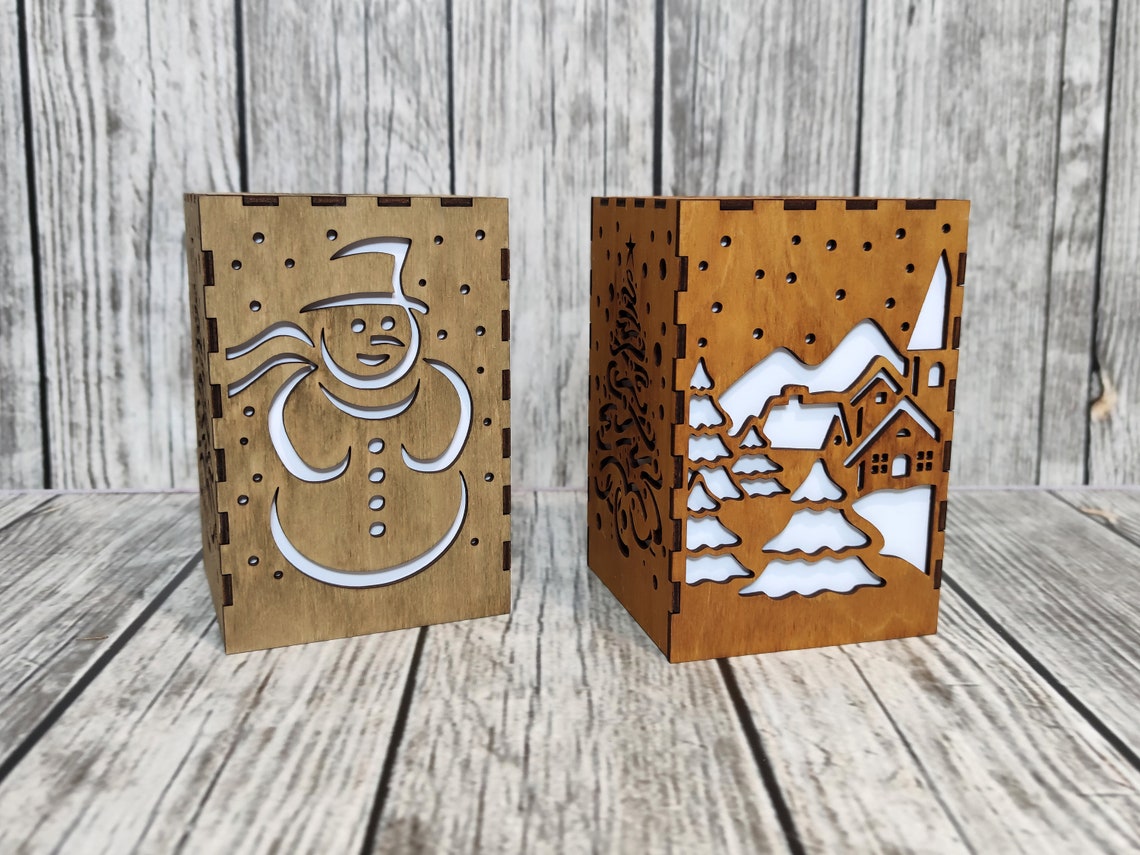 Christmas Lantern Box. Laser cut files SVG DXF Etsy