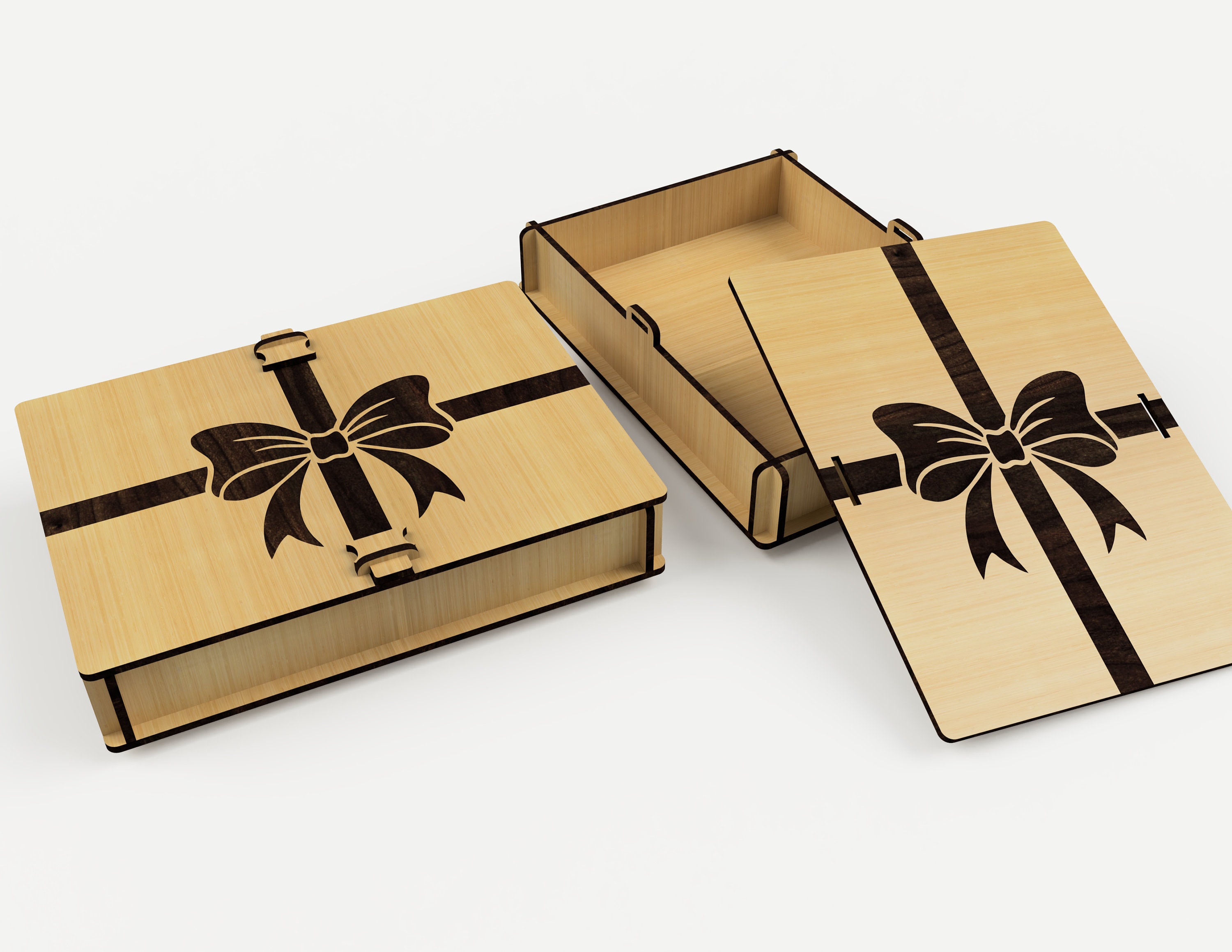 Laser cut gift box. Laser cut files SVG DXF vector pattern Etsy