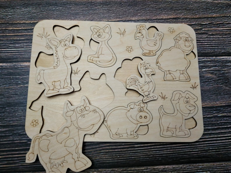 Download Puzzle. Animals farm. Laser cut files SVG DXF vector plans ...