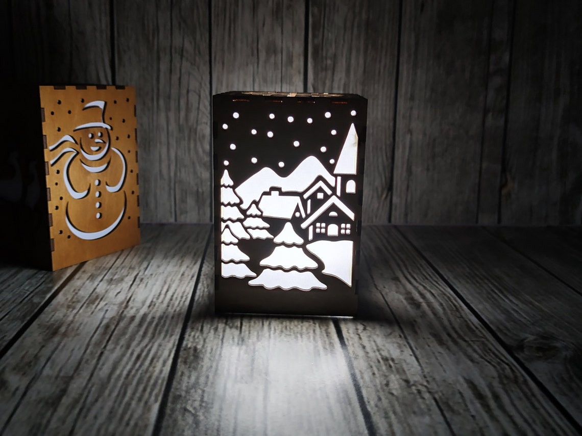 Christmas Lantern Box. Laser cut files SVG DXF Etsy