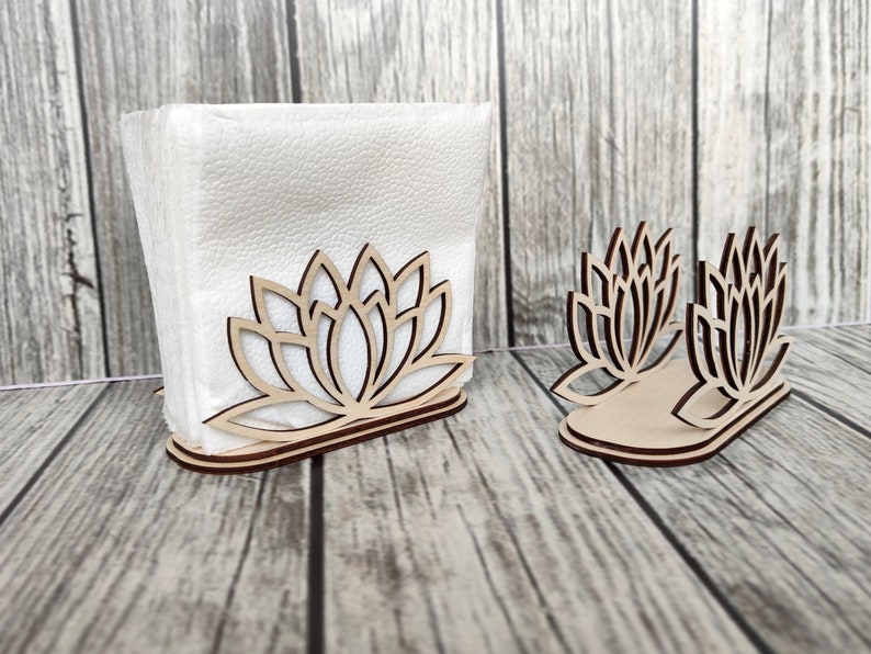 Floral Napkin Holder Laser cut files SVG DXF vector Etsy