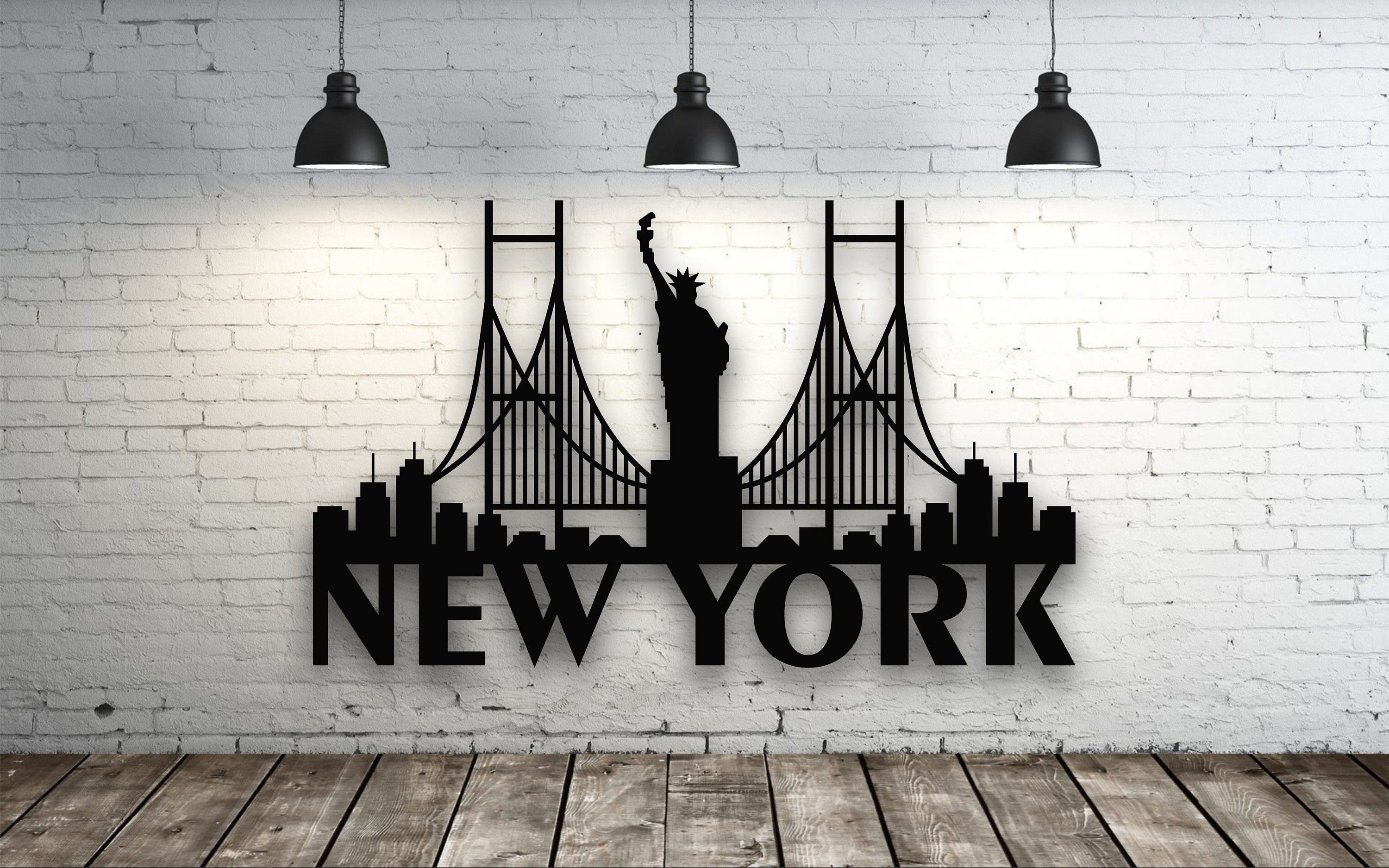 Panel New York City. Laser cut files SVG DXF CDR vector Etsy