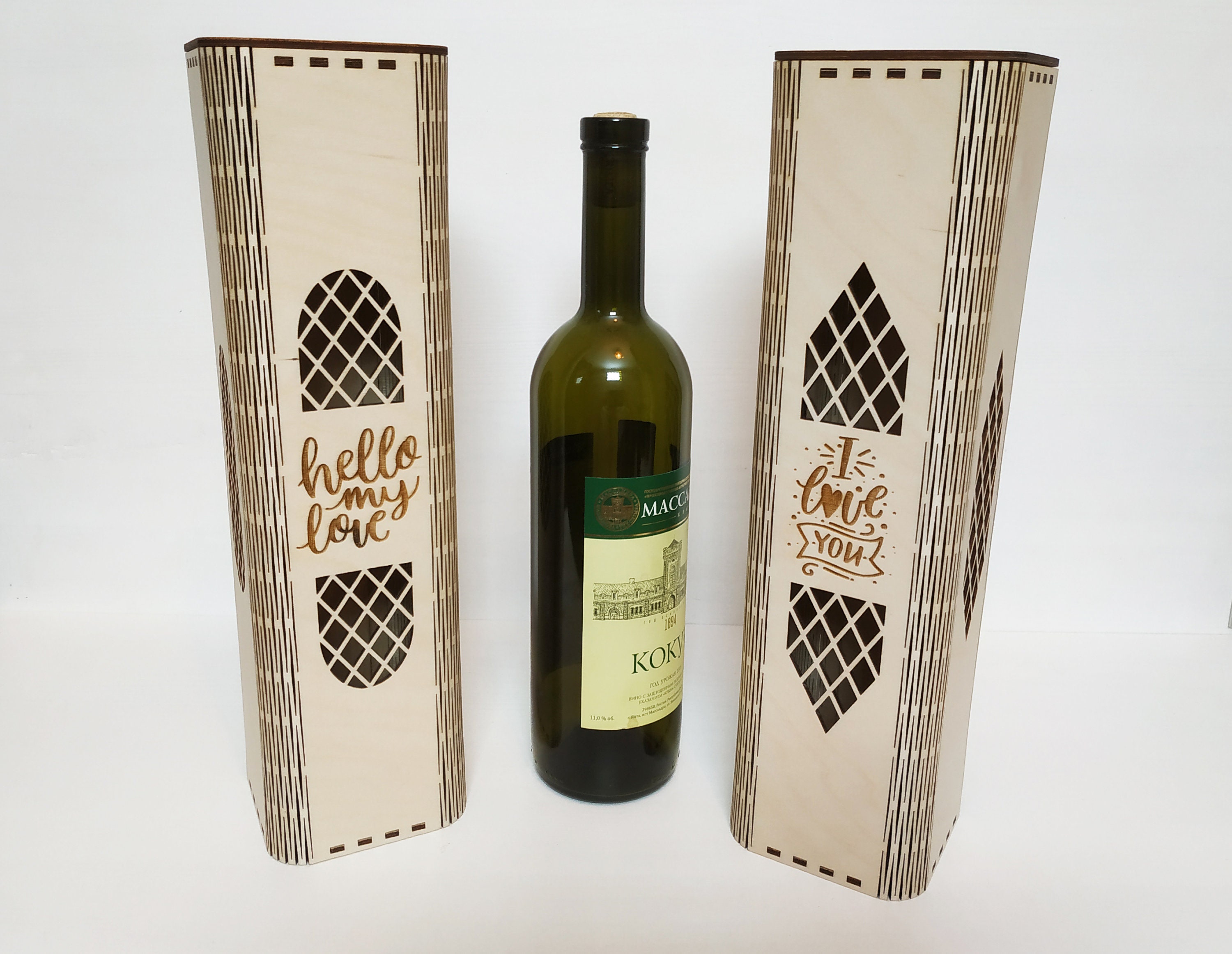 Wine box. Laser cut files SVG DXF CDR vector plans laser Etsy