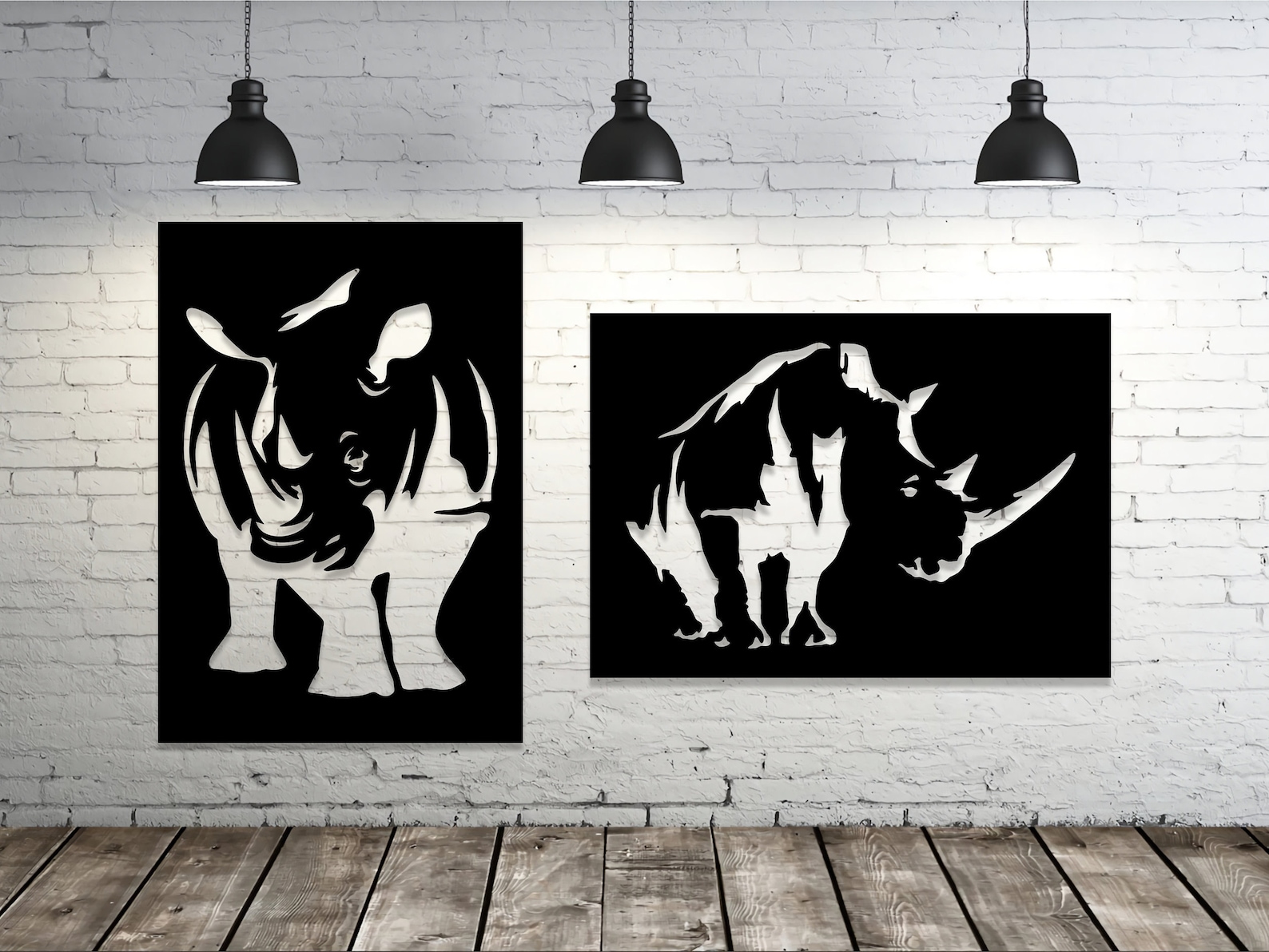 Panel Rhinoceros Rhino Laser Cut Files SVG DXF Vector Etsy