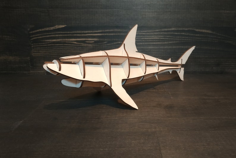 Download Laser cutting files 3d puzzle Shark. Laser cut files SVG ...