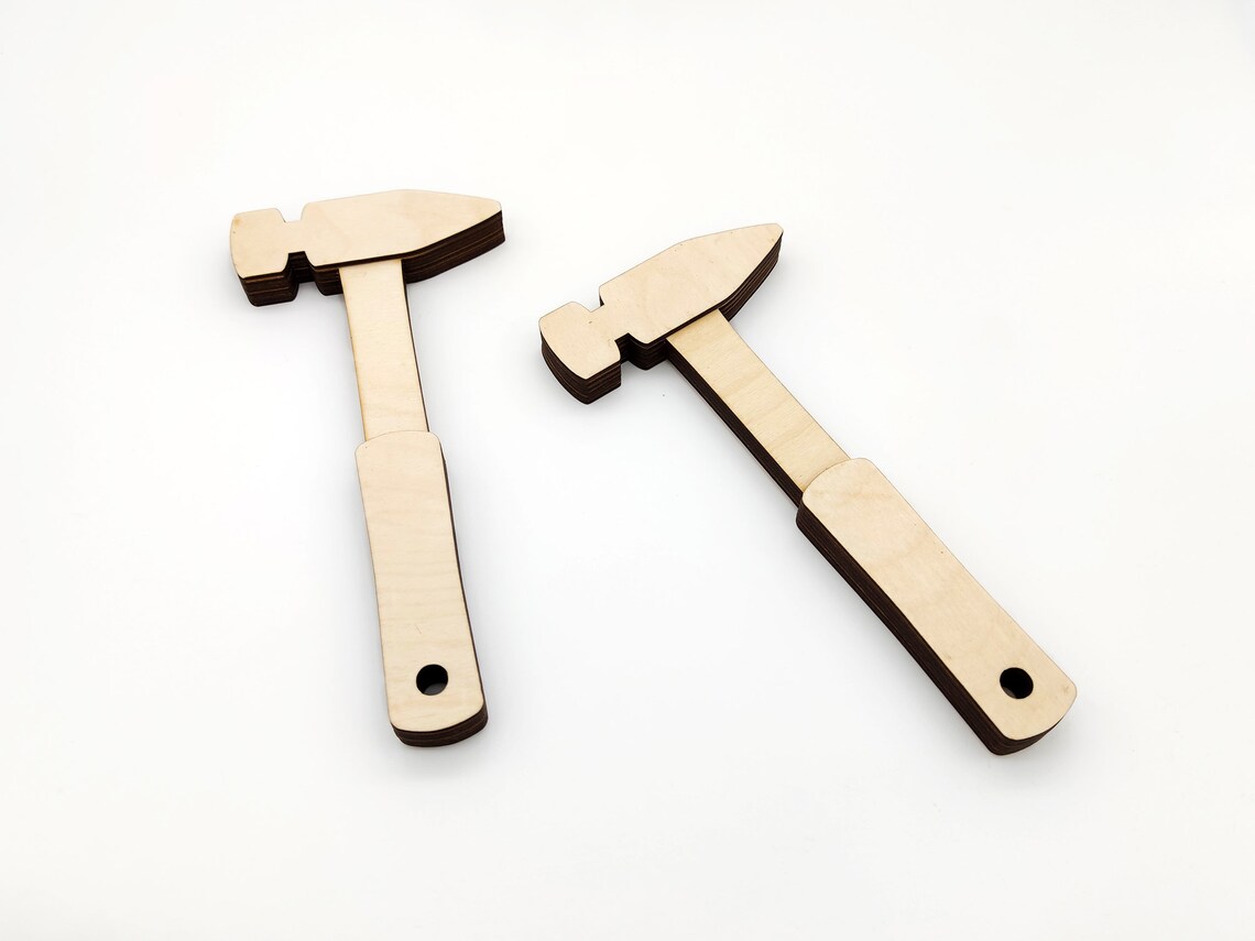 Wooden tool hammer. Laser cut files SVG DXF file Etsy