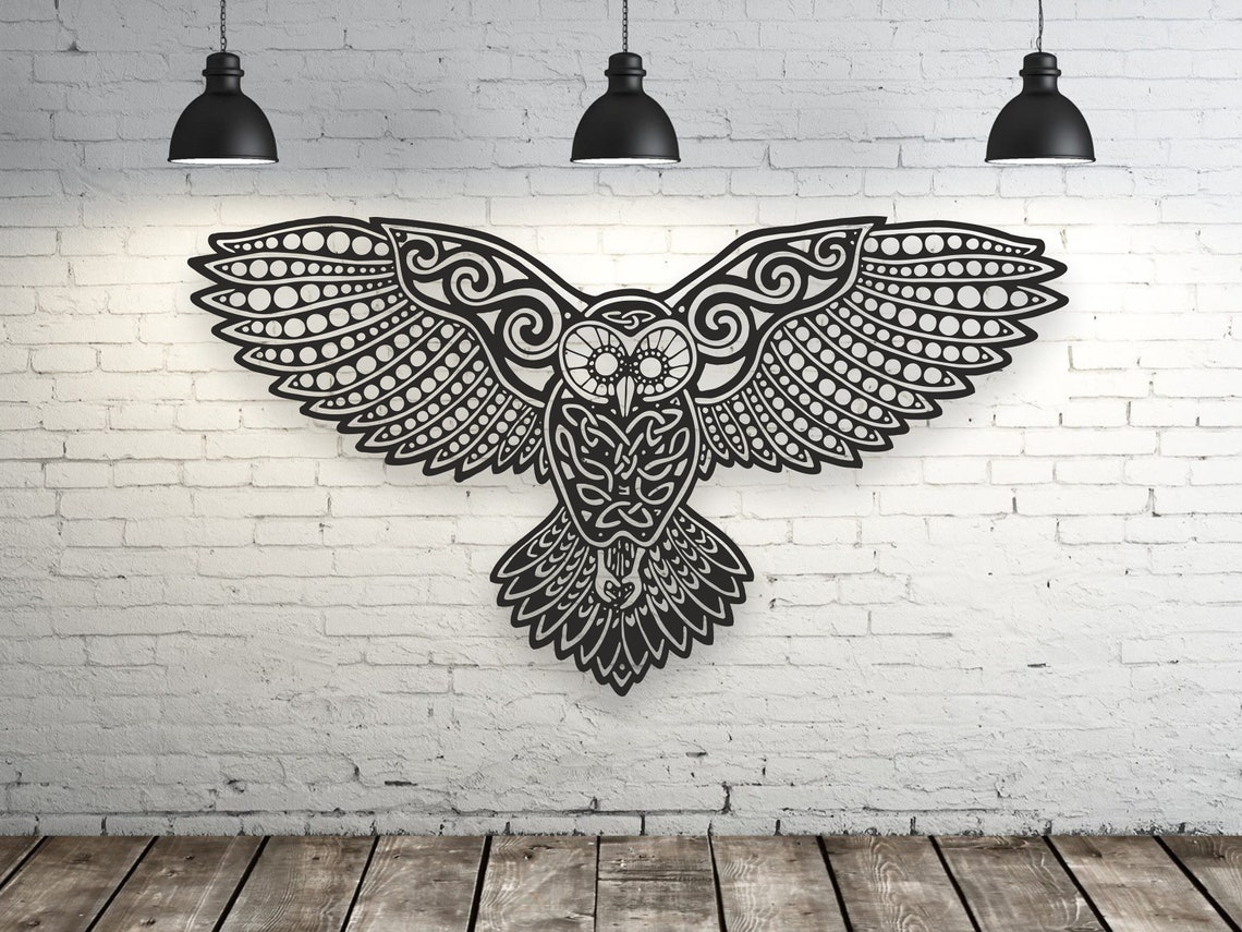 Panel owl Laser cut files  SVG DXF CDR vector  plans laser 