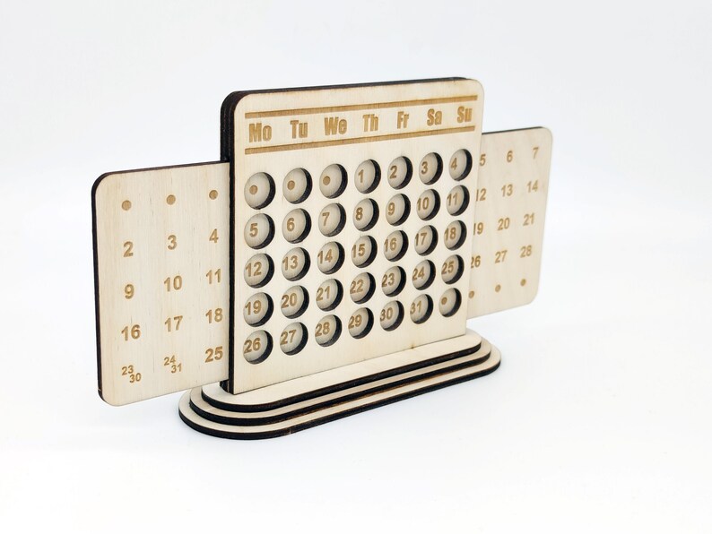 Perpetual calendar Laser cut files SVG DXF vector plans Etsy