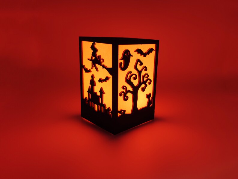 Halloween lantern box. Laser cut files SVG DXF vector plans Etsy
