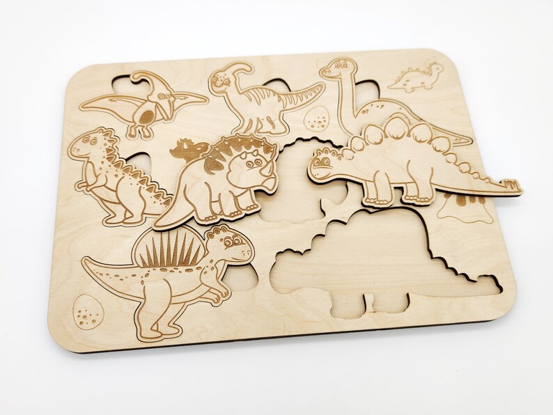 Puzzle Dinosaur. Laser cut file SVG DXF vector plans Etsy
