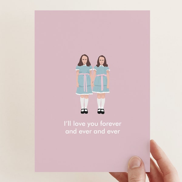 The Shining Twins Love Card | Grady Twins, Alternative Valentine, Spooky, Horror, Stephen King, Stanley Kubrick | Bonne Nouvelle