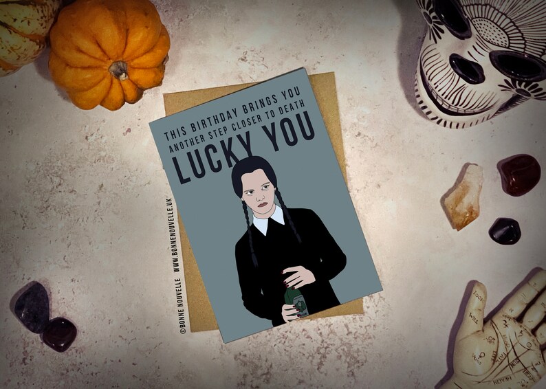 Wednesday Addams Birthday Card Addams Family Halloween Etsy UK