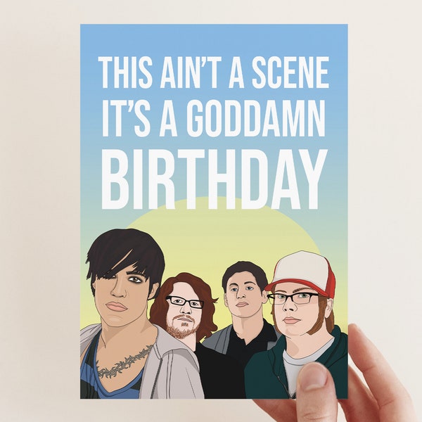 Fall Out Boy Birthday Card | This Ain't a Scene, Emo Card, FOB, Pop Culture Card, Celebrity Card | Bonne Nouvelle