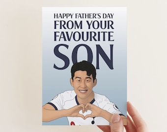 Heung-Min Son Father's Day Card | Son, Sonny, Football Card, Tottenham Hotspur, Korea, Illustrated Card, Spurs | Bonne Nouvelle