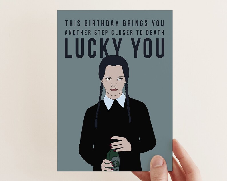 Wednesday Addams Birthday Card Addams Family Halloween Etsy