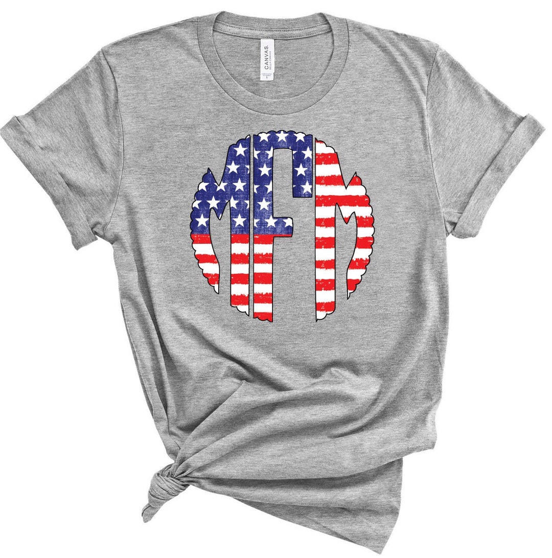 HTV Transfer - DIY Transfer - American Flag Monogram Htv - Monogram ...