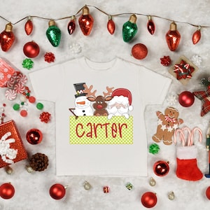 HTV transfer - DIY Transfer - snowman - reindeer - Santa Claus - trio - kids personalized - Christmas