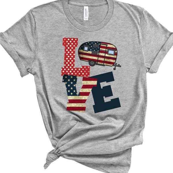 HTV Transfer - DIY Transfer - love - camper - July 4th - patriotic