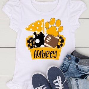 HTV transfer - DIY Transfer - gold and black cheer - cheer game day