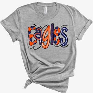 HTV transfer - DIY Transfer - Eagles - Football - Basketball - Sports - navy and orange Eagles
