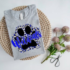 HTV transfer - DIY Transfer - Wildcats paw print - royal blue - game day - football - basketball - wildcats