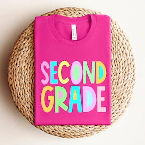HTV transfer - DIY Transfer - Second Grade Pastel Font - Teacher - Back to school