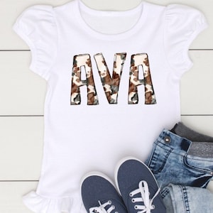 HTV transfer - DIY Transfer - name - cow print - alpha - personalized